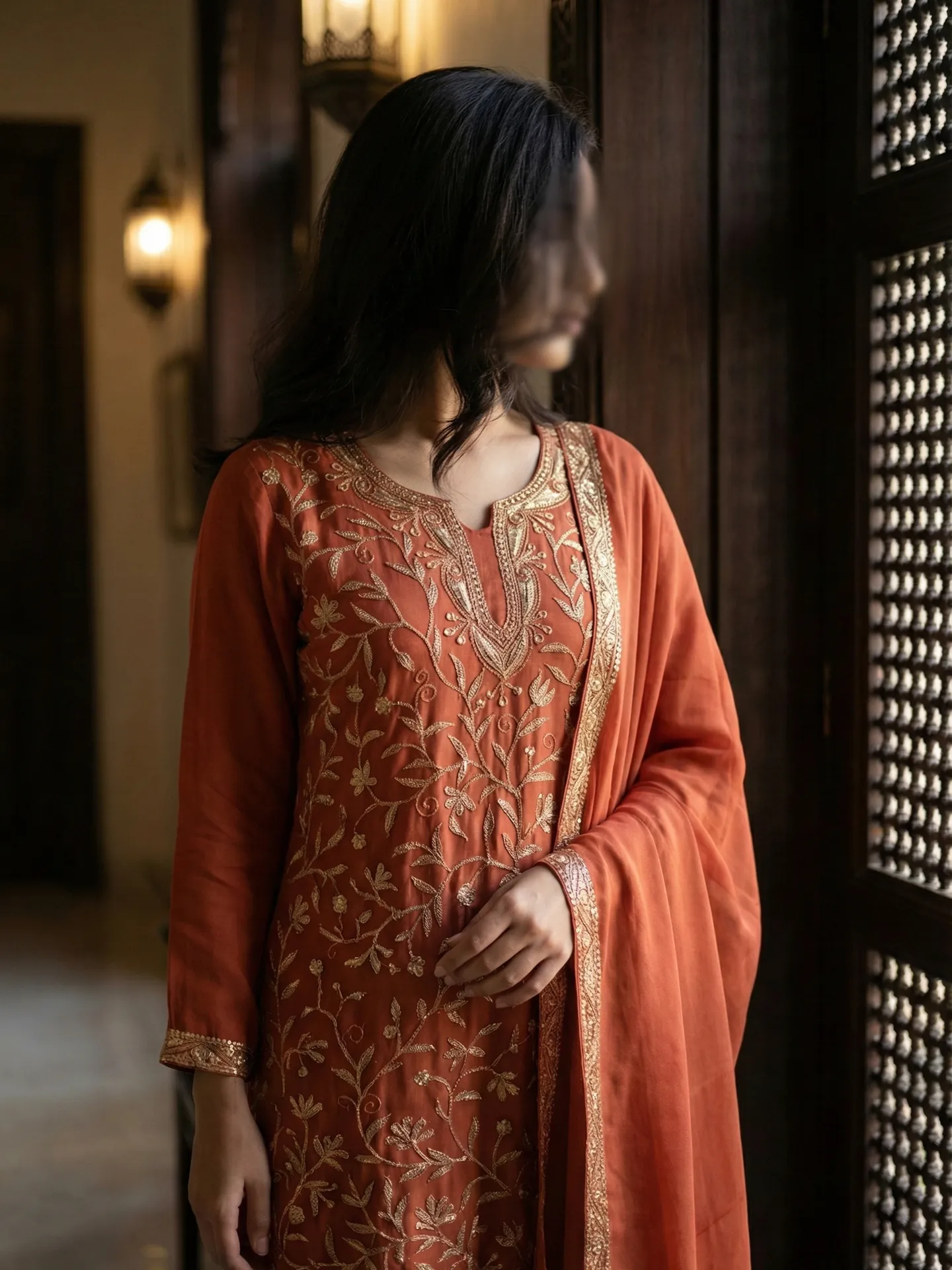 Terracotta Sienna Allover Tilla Suit