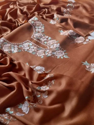 Amber Orange Aari Work Suit - alternate view