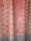 TOK002 (4) Ekat Grey & Red Sozni Motifs Embroidered Pashmina Shawl