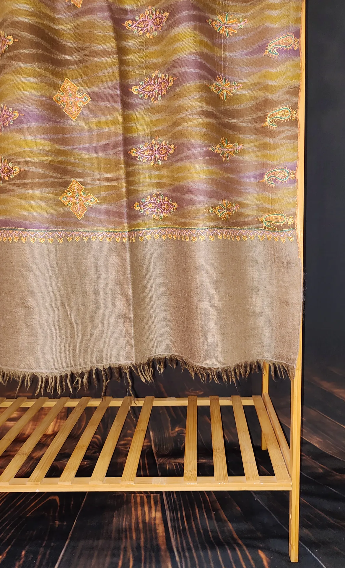 TOK003 (3) Ekat Multicolour Sozni Motifs Pashmina Shawl
