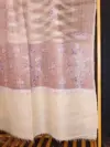 TOK004 (2) Ekat White & Peach Sozni Motifs Embroidered Pashmina Shawl