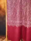 TOK005 (4) Maroon Jamawar Sozni Embroidered Pashmina Shawl