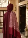 TOK005 (5) Maroon Jamawar Sozni Embroidered Pashmina Shawl
