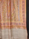 Natural Antique Jamawar Sozni Embroidered Pashmina Shawl