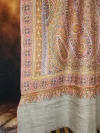 Natural Antique Jamawar Sozni Embroidered Pashmina Shawl