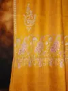 TOK008 (4) Mustard Palladar Botidar Sozni Embroidered Pashmina Shawl