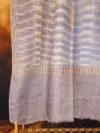 TOK012 (4) Ekat Brown & Blue Sozni Motifs Embroidered Pashmina Shawl