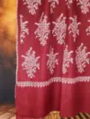 TOK013 (4) Maroon Jamawar Sozni Embroidered Pashmina Shawl