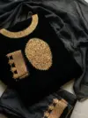 Midnight Black Velvet Tilla Suit