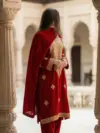 Chinar Red Medallion Tilla Suit
