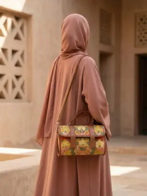 Terracotta & Sunbeam Floral Flap Dholki Handbag