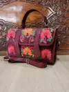 Maroon Floral Dholki Handbag