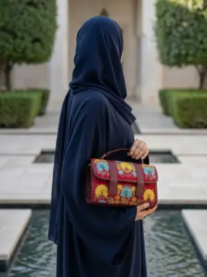 Red Floral Dholki Handbag