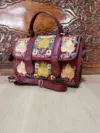 Maroon Floral Dholki Handbag
