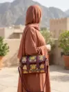 Maroon Floral Dholki Handbag