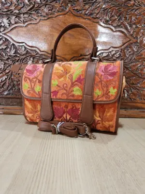Orange Floral Dholki Handbag - alternate view